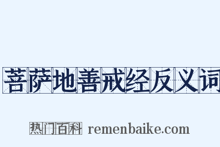 菩萨地善戒经反义词是什么意思的图片